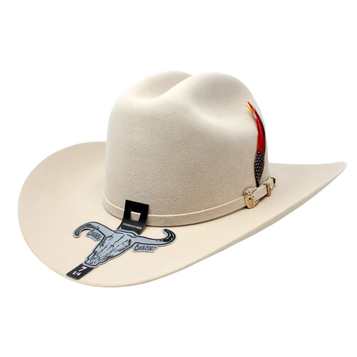 Cuernos Chuecos 10X Sinaloa Chaparral Style Beaver Fur Felt Western Cowboy Hat - Beige - OriginalWestern.com