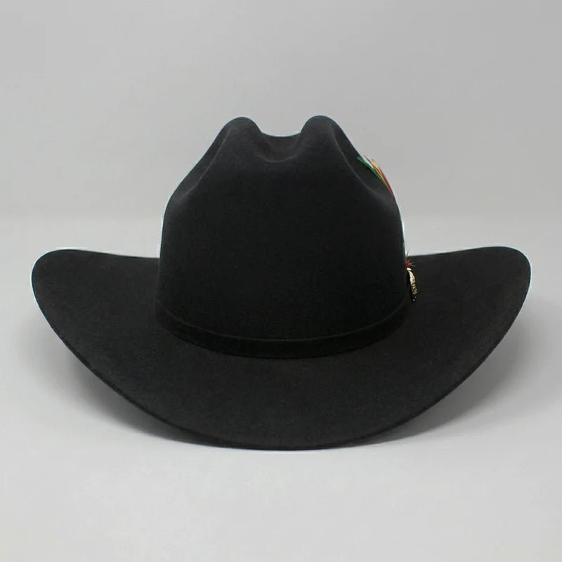 Cuernos Chuecos 10X Sinaloa Chaparral Style Beaver Fur Felt Western Cowboy Hat - Black - OriginalWestern.com