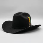 Cuernos Chuecos 10X Sinaloa Chaparral Style Beaver Fur Felt Western Cowboy Hat - Black - OriginalWestern.com