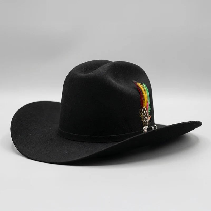 Cuernos Chuecos 10X Sinaloa Chaparral Style Beaver Fur Felt Western Cowboy Hat - Black - OriginalWestern.com