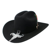 Cuernos Chuecos 10X Sinaloa Chaparral Style Beaver Fur Felt Western Cowboy Hat - Black - OriginalWestern.com