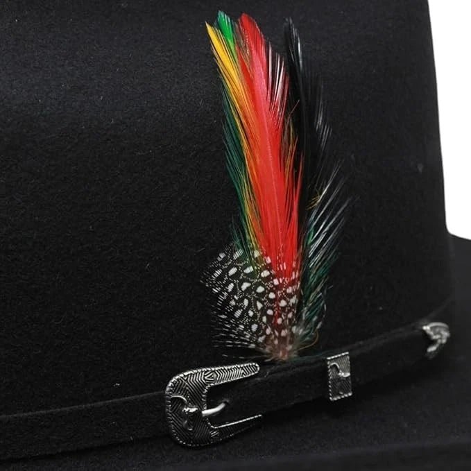 Cuernos Chuecos 10X Sinaloa Chaparral Style Beaver Fur Felt Western Cowboy Hat - Black - OriginalWestern.com