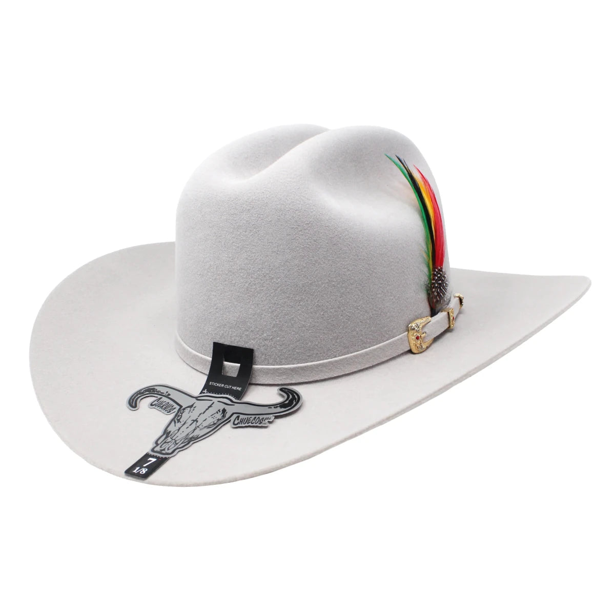 Cuernos Chuecos 10X Sinaloa Chaparral Style Beaver Fur Felt Western Cowboy Hat - Gray - OriginalWestern.com