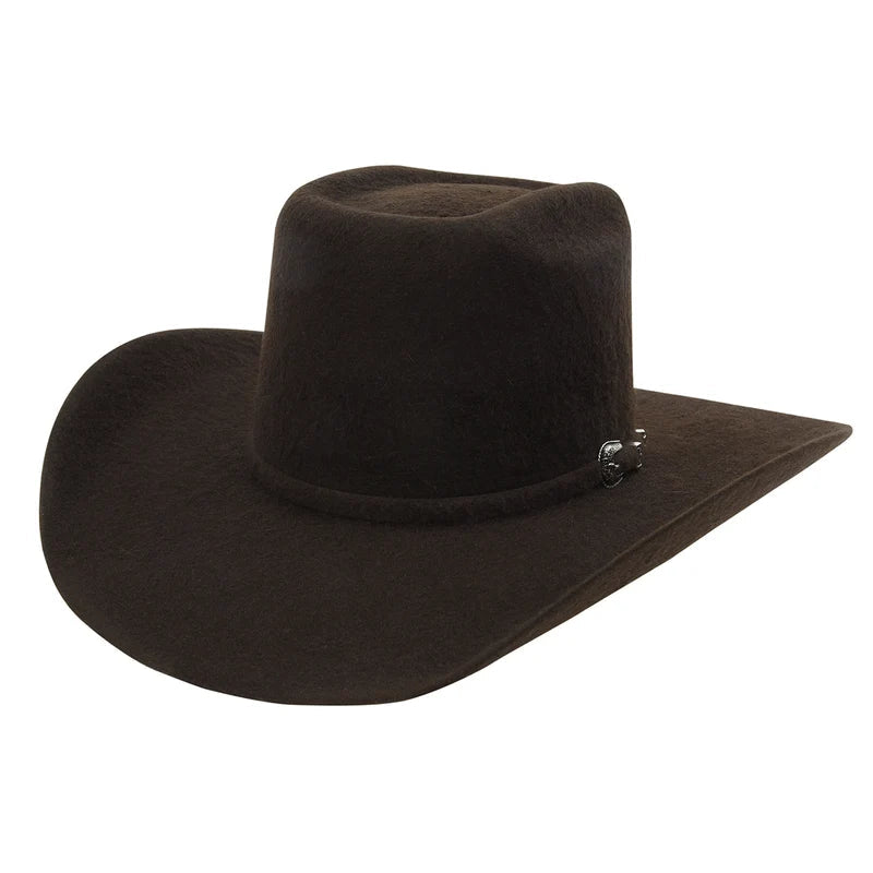 Cuernos Chuecos 10X Vakera Grizzly Style Brick Crown Fur Felt Cowboy Hat - Chocolate - OriginalWestern.com