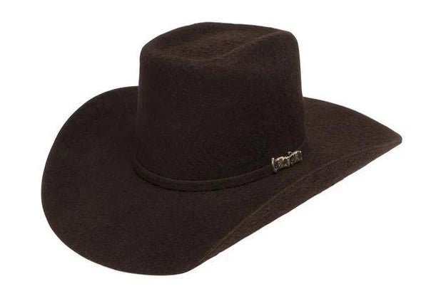 Cuernos Chuecos 10X Vakera Grizzly Style Brick Crown Fur Felt Cowboy Hat - Chocolate - OriginalWestern.com