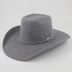 Cuernos Chuecos 10X Vakera Grizzly Style Brick Crown Fur Felt Cowboy Hat - Gray - OriginalWestern.com