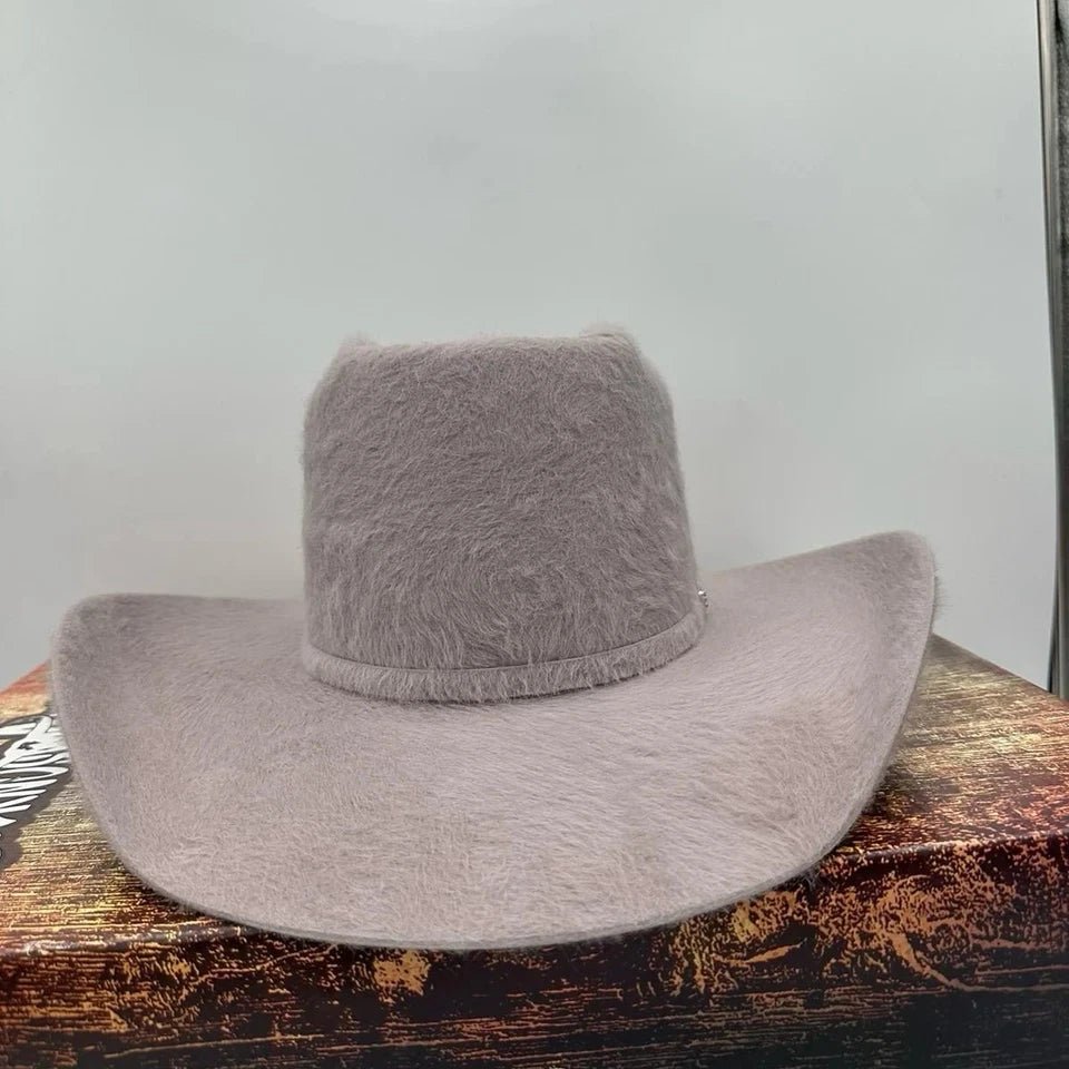 Cuernos Chuecos 10X Vakera Grizzly Style Brick Crown Fur Felt Cowboy Hat - Silverbelly - OriginalWestern.com
