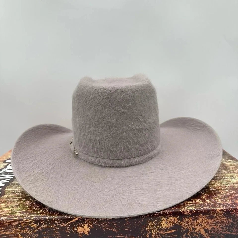 Cuernos Chuecos 10X Vakera Grizzly Style Brick Crown Fur Felt Cowboy Hat - Silverbelly - OriginalWestern.com