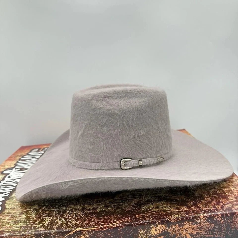 Cuernos Chuecos 10X Vakera Grizzly Style Brick Crown Fur Felt Cowboy Hat - Silverbelly - OriginalWestern.com
