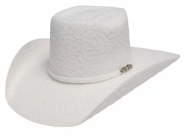 Cuernos Chuecos 10X Vakera Grizzly Style Brick Crown Fur Felt Cowboy Hat - Winter White - OriginalWestern.com