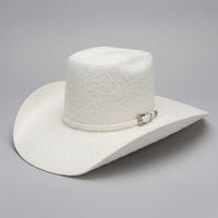 Cuernos Chuecos 10X Vakera Grizzly Style Brick Crown Fur Felt Cowboy Hat - Winter White - OriginalWestern.com