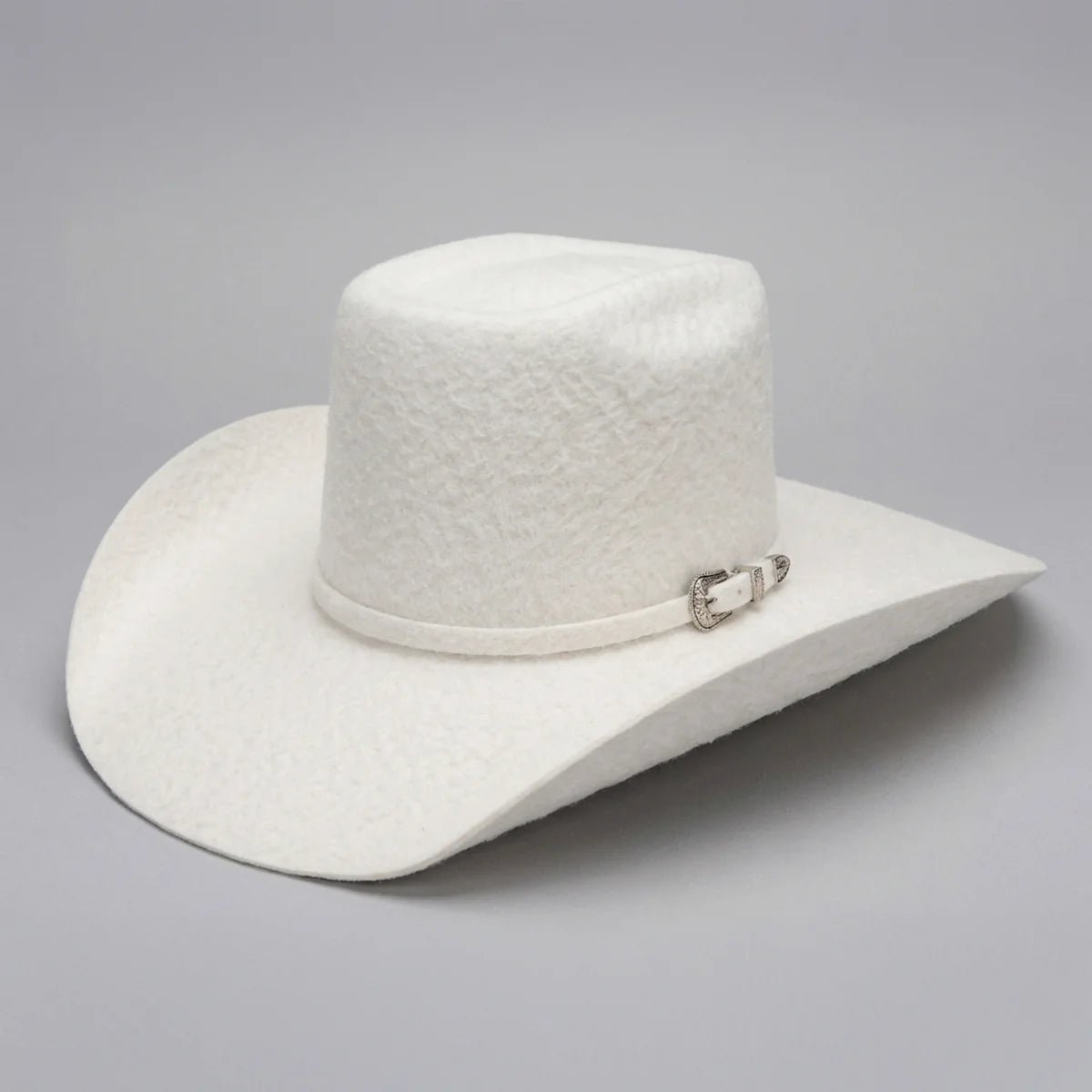 Cuernos Chuecos 10X Vakera Grizzly Style Brick Crown Fur Felt Cowboy Hat - Winter White - OriginalWestern.com
