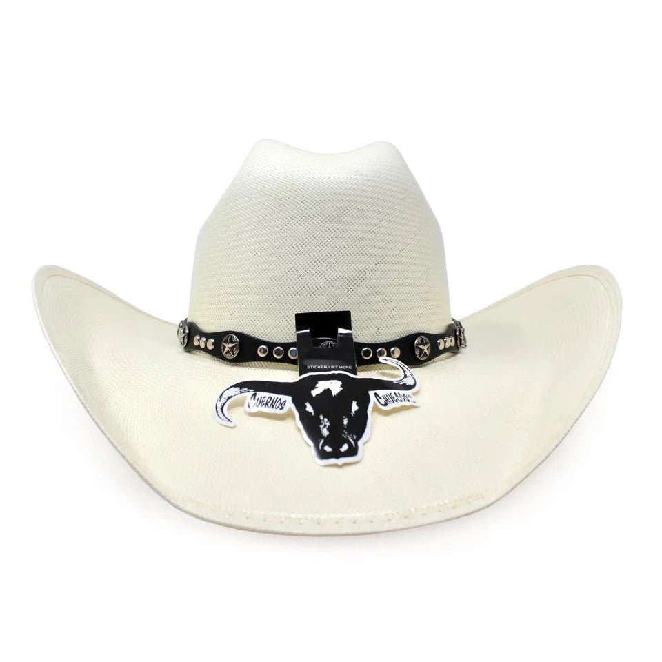 Cuernos Chuecos 150X Marlboro Style (Oscar) Western Cowboy Shantung Straw Hat - OriginalWestern.com