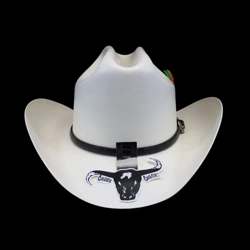 Cuernos Chuecos 300X Durango Style (Milano) Western Cowboy Shantung Straw Hat - OriginalWestern.com