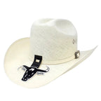 Cuernos Chuecos 300X Julion Style (Milano) Western Cowboy Shantung Straw Hat - OriginalWestern.com