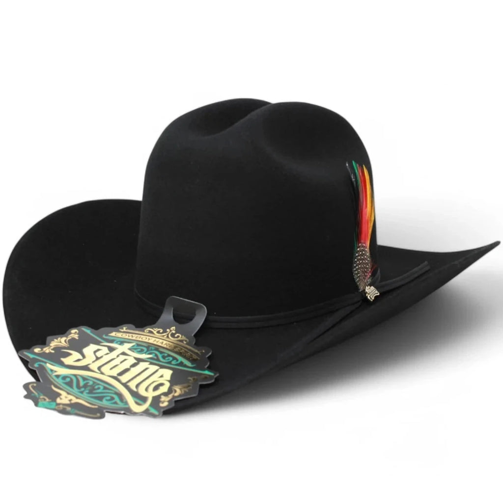 Cuernos Chuecos 6X El Fantasma Style Western Cowboy Felt Hat - Black - OriginalWestern.com