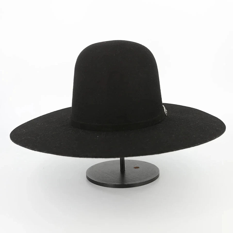 Cuernos Chuecos 6X Open Crown Fur Felt Western Cowboy Hat - Black - OriginalWestern.com