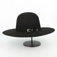 Cuernos Chuecos 6X Open Crown Fur Felt Western Cowboy Hat - Black - OriginalWestern.com