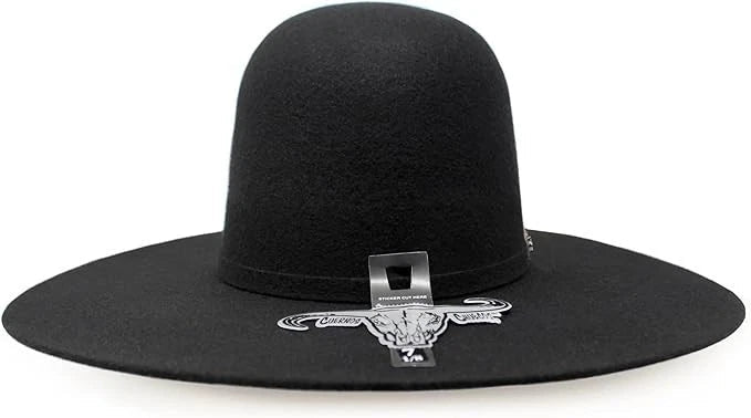 Cuernos Chuecos 6X Open Crown Fur Felt Western Cowboy Hat - Black - OriginalWestern.com