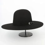 Cuernos Chuecos 6X Open Crown Fur Felt Western Cowboy Hat - Black - OriginalWestern.com