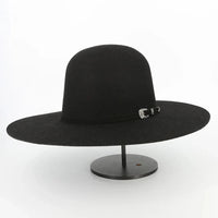 Cuernos Chuecos 6X Open Crown Fur Felt Western Cowboy Hat - Black - OriginalWestern.com