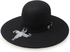 Cuernos Chuecos 6X Open Crown Fur Felt Western Cowboy Hat - Black - OriginalWestern.com
