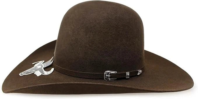 Cuernos Chuecos 6X Open Crown Fur Felt Western Cowboy Hat - Brown - OriginalWestern.com