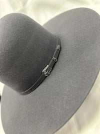 Cuernos Chuecos 6X Open Crown Fur Felt Western Cowboy Hat - Granite Grey - OriginalWestern.com