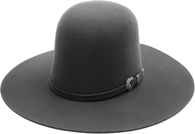 Cuernos Chuecos 6X Open Crown Fur Felt Western Cowboy Hat - Granite Grey - OriginalWestern.com