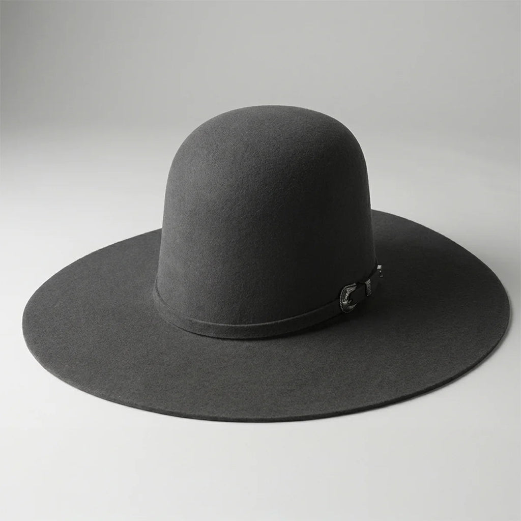 Cuernos Chuecos 6X Open Crown Fur Felt Western Cowboy Hat - Granite Grey - OriginalWestern.com