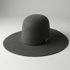 Cuernos Chuecos 6X Open Crown Fur Felt Western Cowboy Hat - Granite Grey - OriginalWestern.com