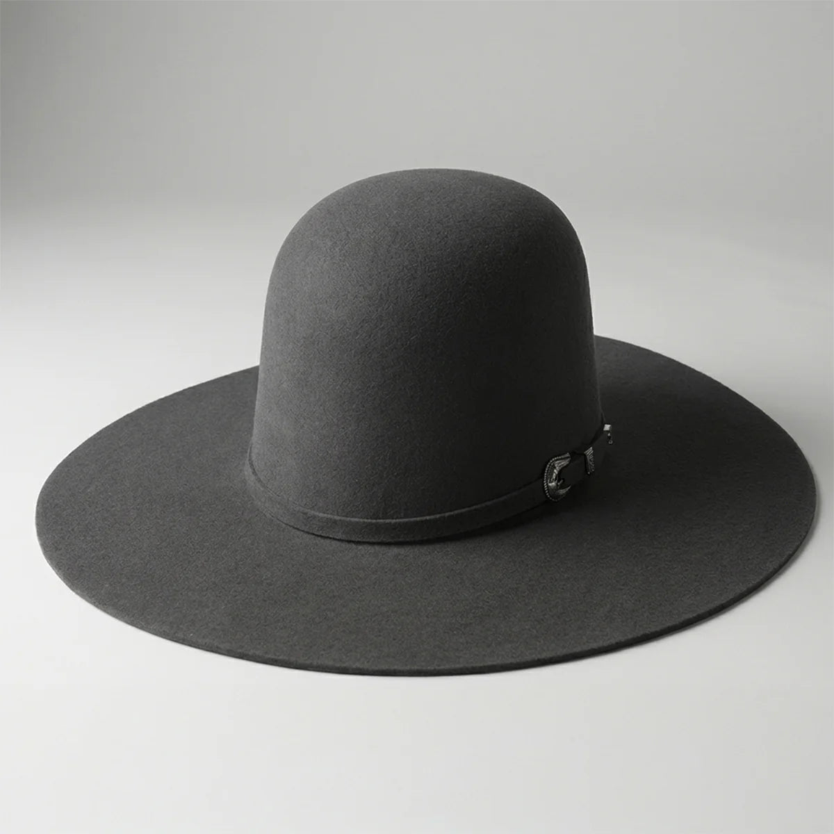 Cuernos Chuecos 6X Open Crown Fur Felt Western Cowboy Hat - Granite Grey - OriginalWestern.com