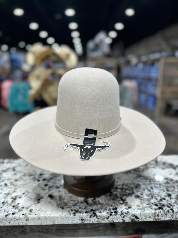 Cuernos Chuecos 6X Open Crown Fur Felt Western Cowboy Hat - Silverbelly Beige - OriginalWestern.com