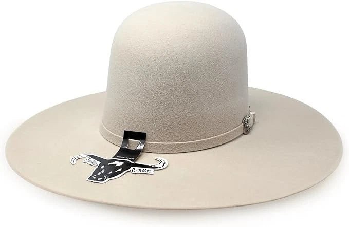 Cuernos Chuecos 6X Open Crown Fur Felt Western Cowboy Hat - Silverbelly Beige - OriginalWestern.com