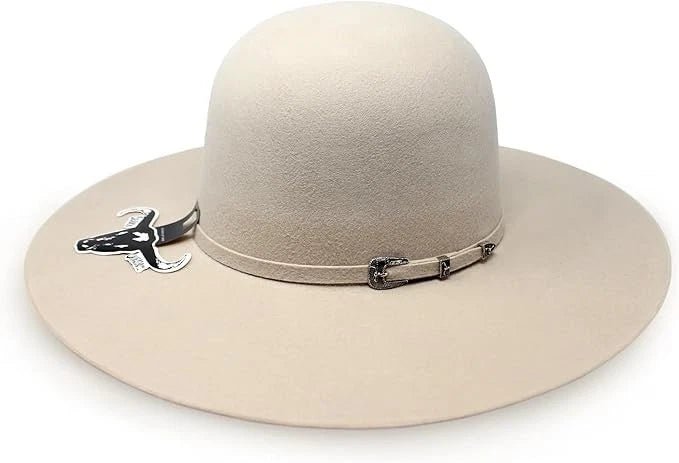 Cuernos Chuecos 6X Open Crown Fur Felt Western Cowboy Hat - Silverbelly Beige - OriginalWestern.com
