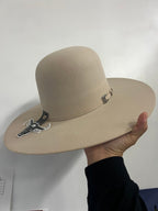 Cuernos Chuecos 6X Open Crown Fur Felt Western Cowboy Hat - Silverbelly Beige - OriginalWestern.com