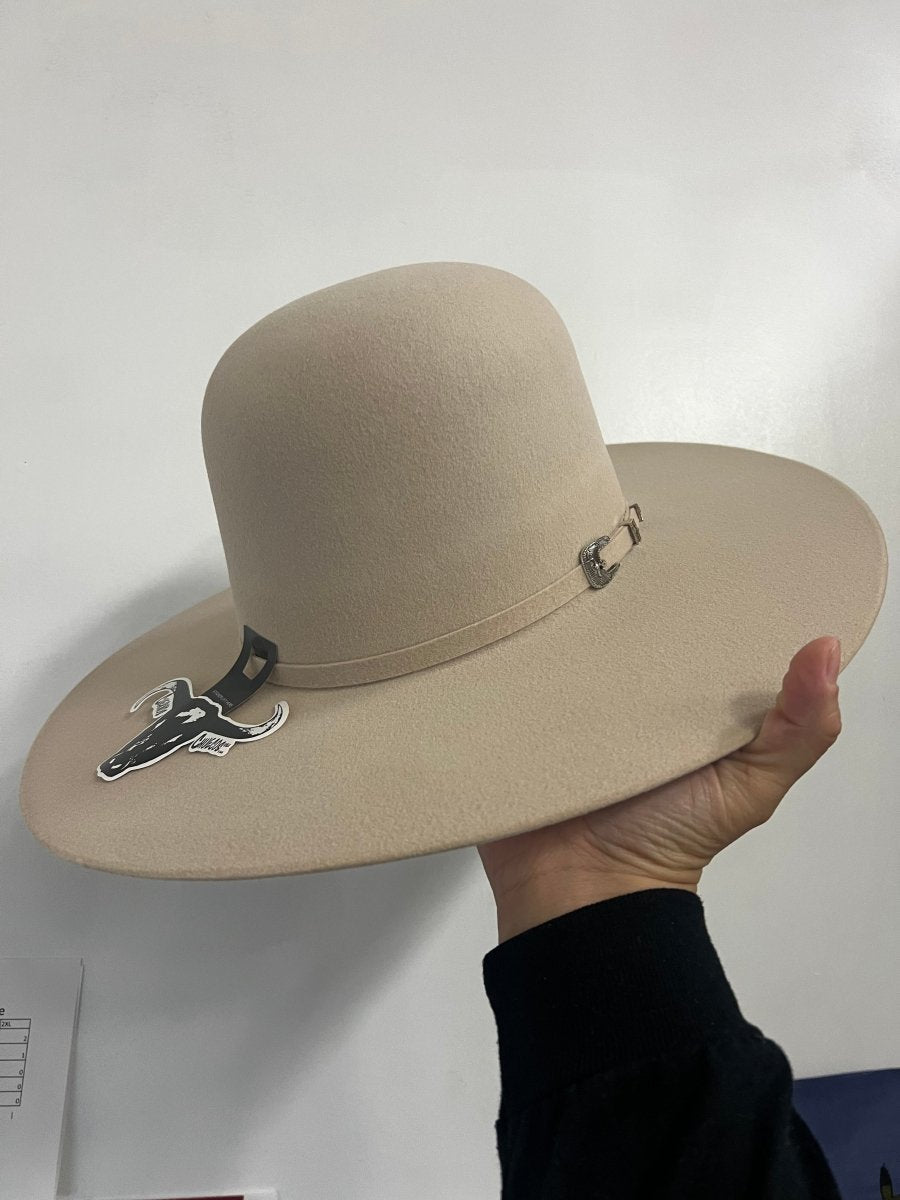 Cuernos Chuecos 6X Open Crown Fur Felt Western Cowboy Hat - Silverbelly Beige - OriginalWestern.com