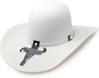 Cuernos Chuecos 6X Open Crown Fur Felt Western Cowboy Hat - White - OriginalWestern.com