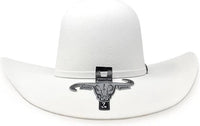 Cuernos Chuecos 6X Open Crown Fur Felt Western Cowboy Hat - White - OriginalWestern.com