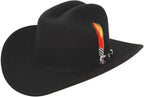 Cuernos Chuecos 6X Sinaloa Chaparral Style Fur Felt Western Cowboy Hat - Black - OriginalWestern.com