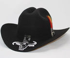 Cuernos Chuecos 6X Sinaloa Chaparral Style Fur Felt Western Cowboy Hat - Black - OriginalWestern.com