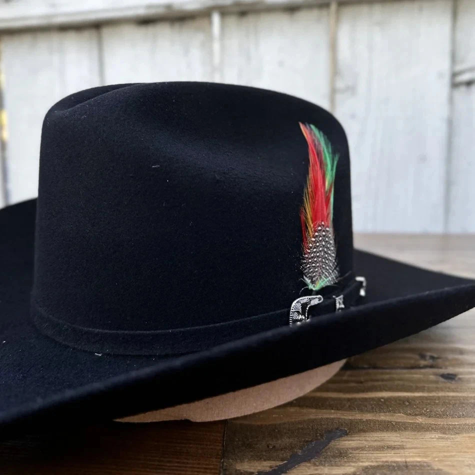 Cuernos Chuecos 6X Sinaloa Chaparral Style Fur Felt Western Cowboy Hat - Black - OriginalWestern.com