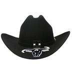 Cuernos Chuecos 6X Sinaloa Chaparral Style Fur Felt Western Cowboy Hat - Black - OriginalWestern.com