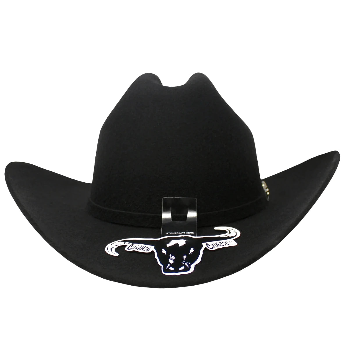 Cuernos Chuecos 6X Sinaloa Chaparral Style Fur Felt Western Cowboy Hat - Black - OriginalWestern.com