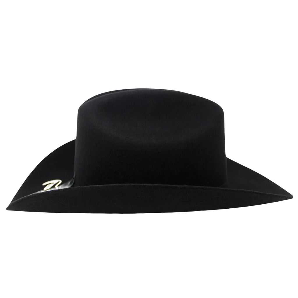 Cuernos Chuecos 6X Sinaloa Chaparral Style Fur Felt Western Cowboy Hat - Black - OriginalWestern.com