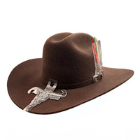 Cuernos Chuecos 6X Sinaloa Chaparral Style Fur Felt Western Cowboy Hat - Brown - OriginalWestern.com