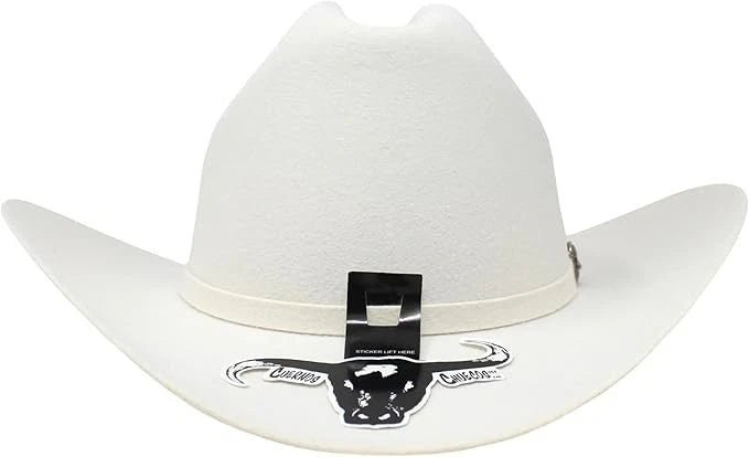 Cuernos Chuecos 6X Sinaloa Chaparral Style Fur Felt Western Cowboy Hat - White - OriginalWestern.com