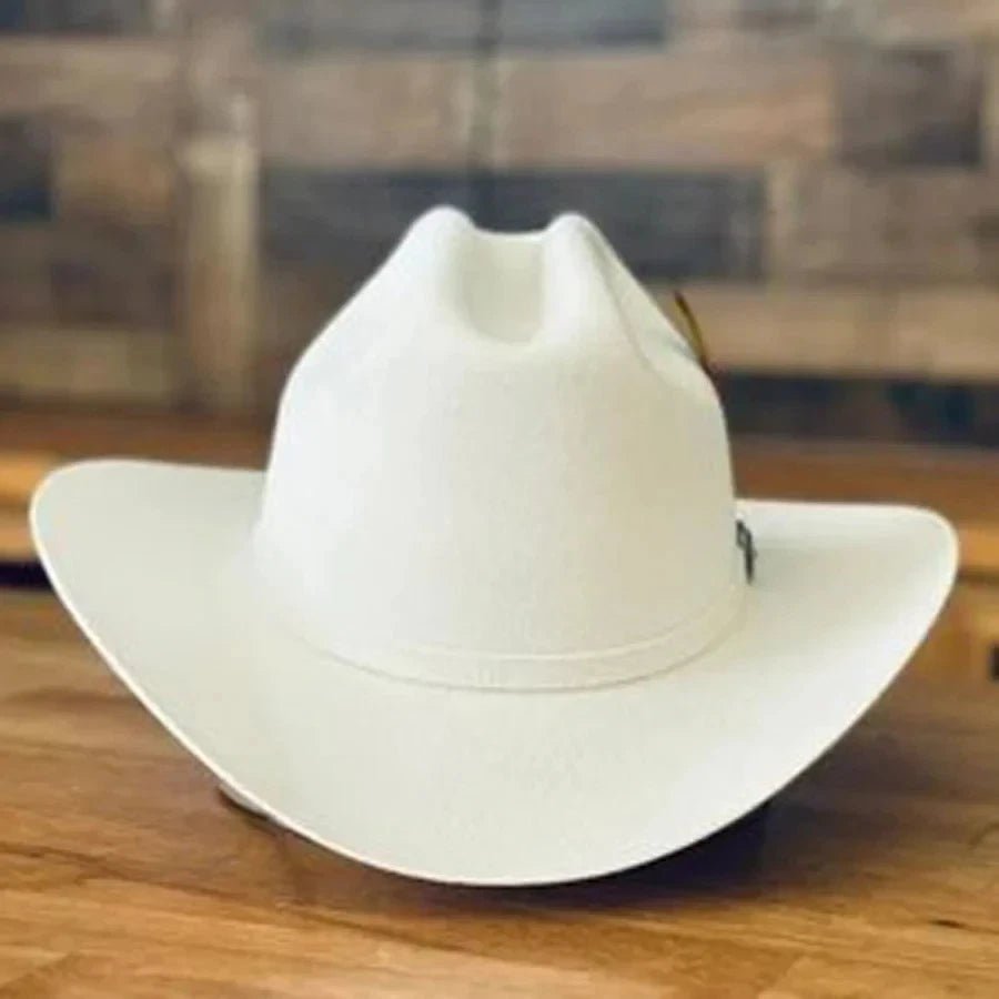 Cuernos Chuecos 6X Sinaloa Chaparral Style Fur Felt Western Cowboy Hat - White - OriginalWestern.com
