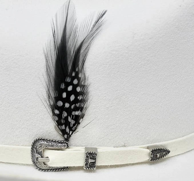 Cuernos Chuecos 6X Sinaloa Chaparral Style Fur Felt Western Cowboy Hat - White - OriginalWestern.com