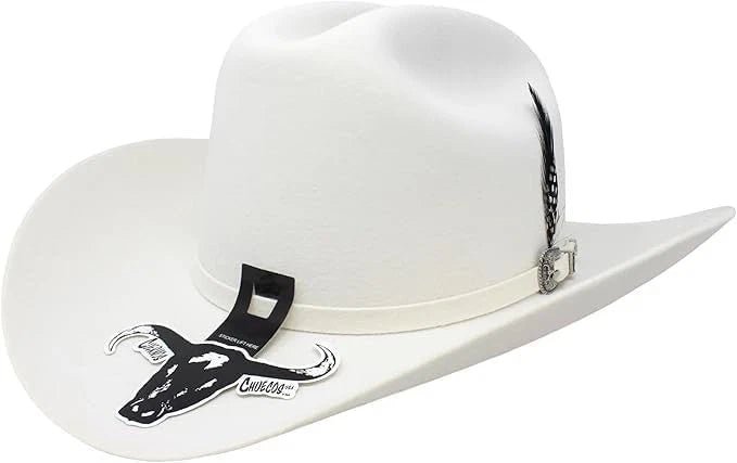 Cuernos Chuecos 6X Sinaloa Chaparral Style Fur Felt Western Cowboy Hat - White - OriginalWestern.com